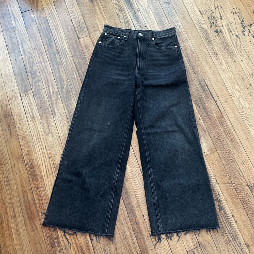 rag & bone Black Wide Leg Jeans